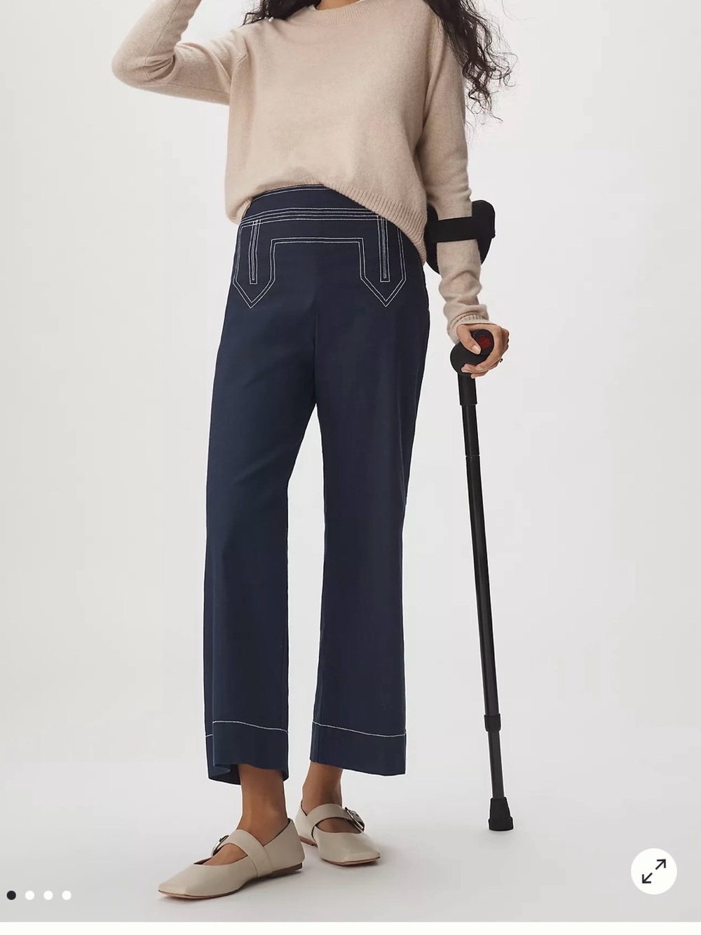The Colette Sailor Crop Wide-Leg Pants by Maeve from Anthropologie Size 34